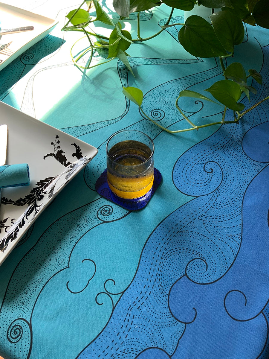 Ocean-blue-table-cloth