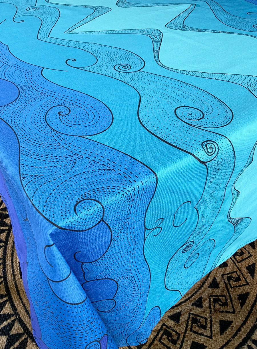 Ocean-blue-table-cloth
