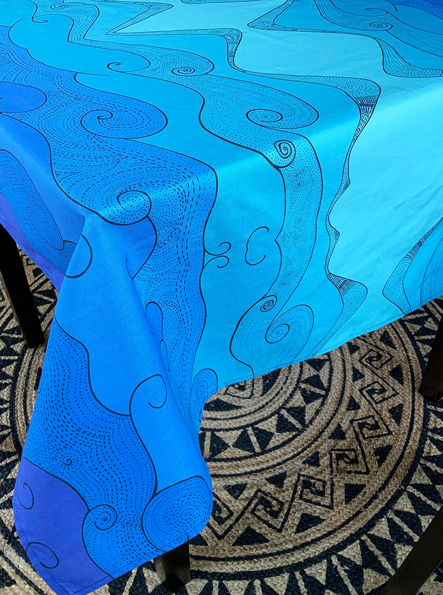 Ocean-blue-table-cloth