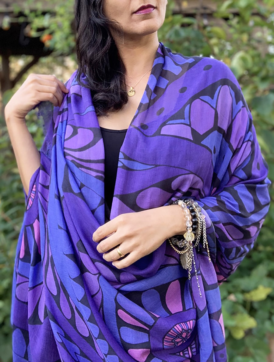 SCARF-I am Abundant-indigo-purple-blue