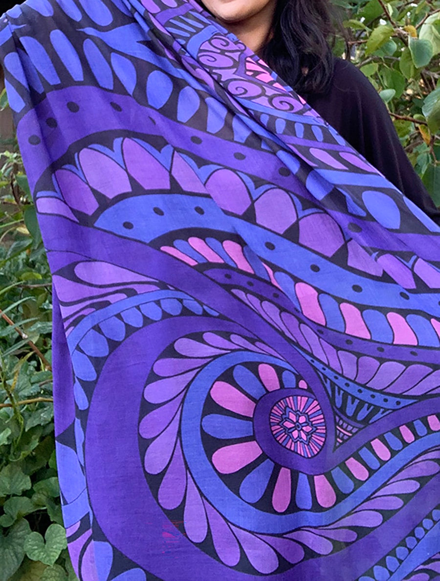 SCARF-I am Abundant-indigo-purple-blue
