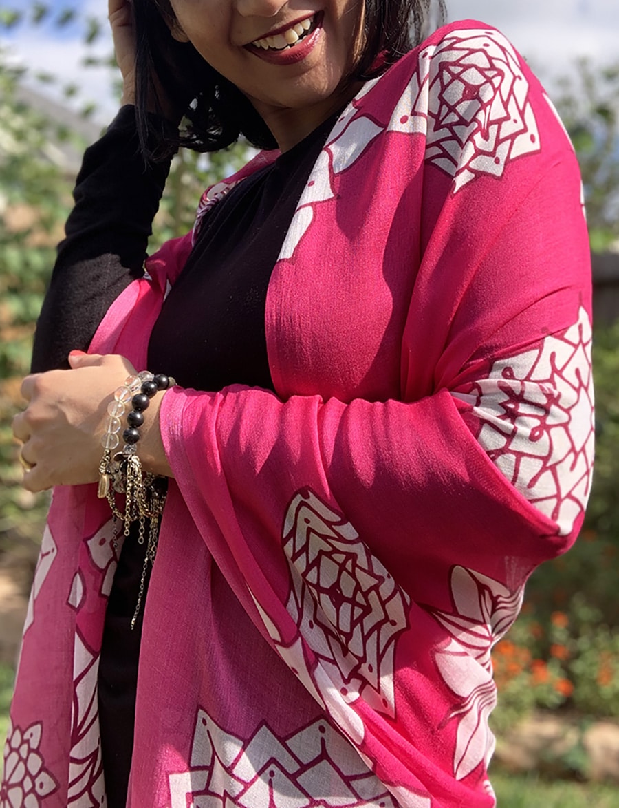 miracle scarf pink flowers