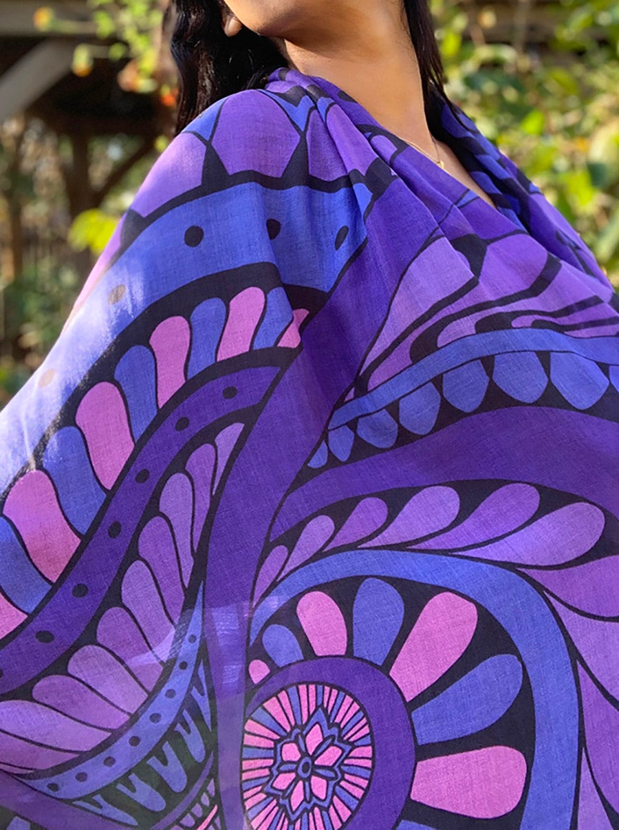 SCARF-I am Abundant-indigo-purple-blue