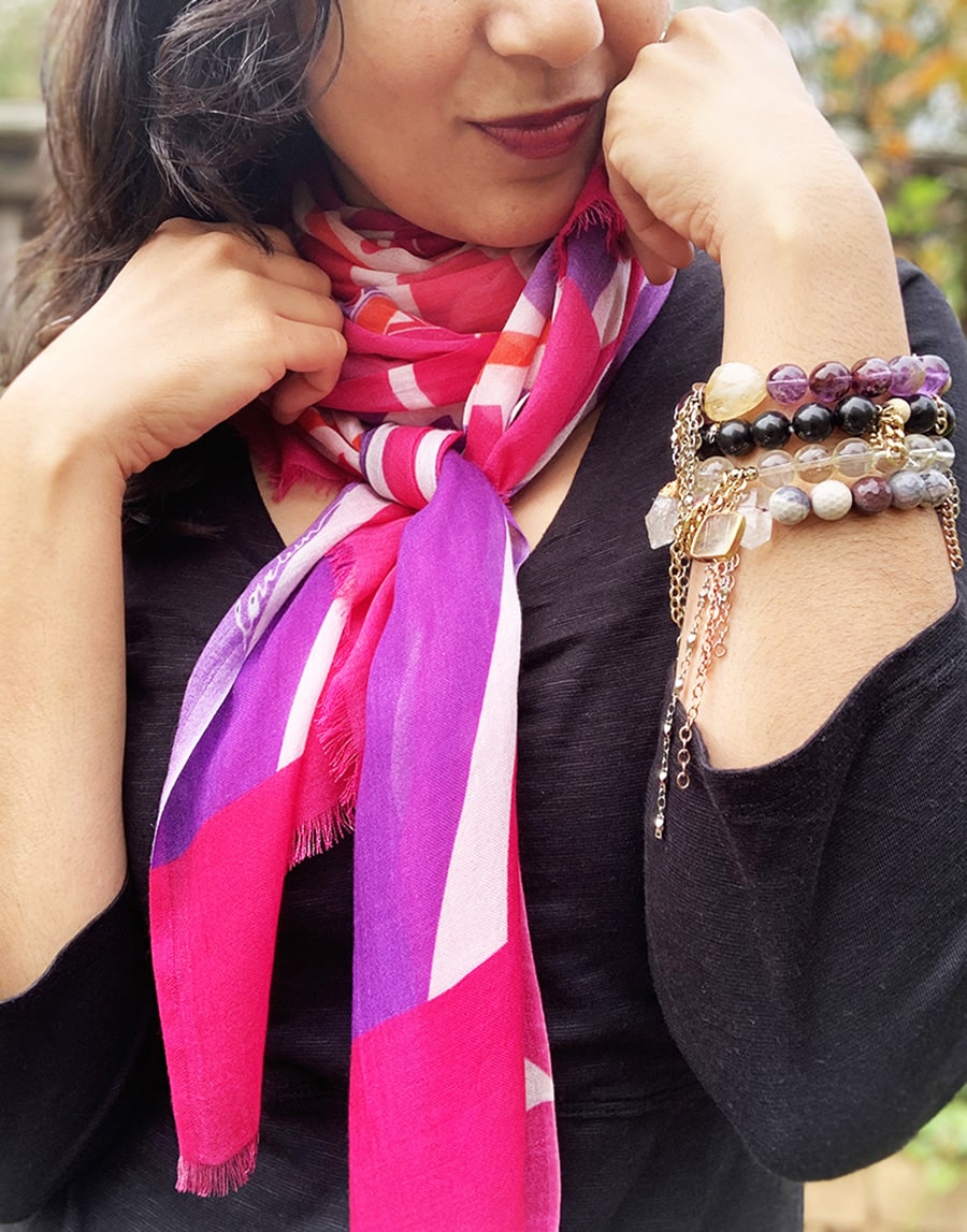 SCARF-I am Creative-pink-purple