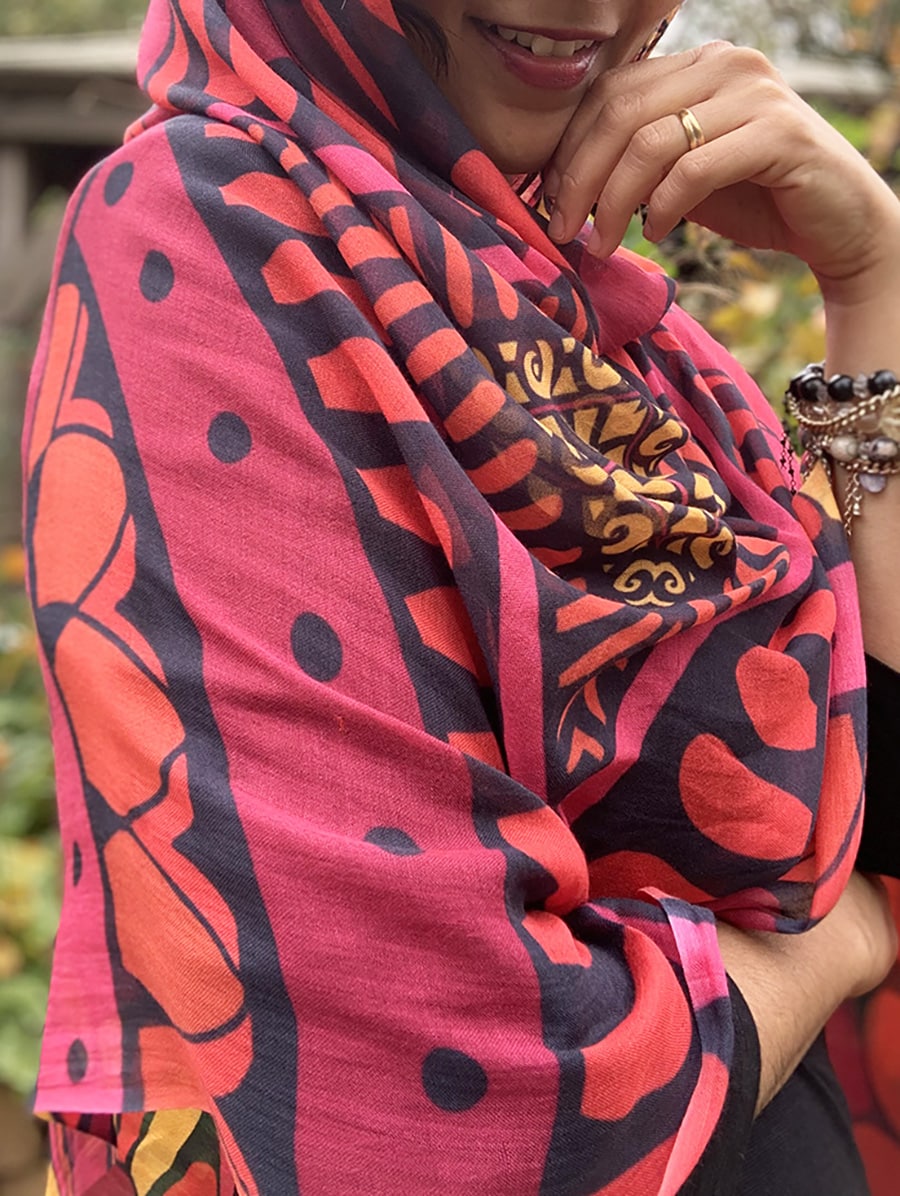 SCARF-I am Abundant-burgundy-orange