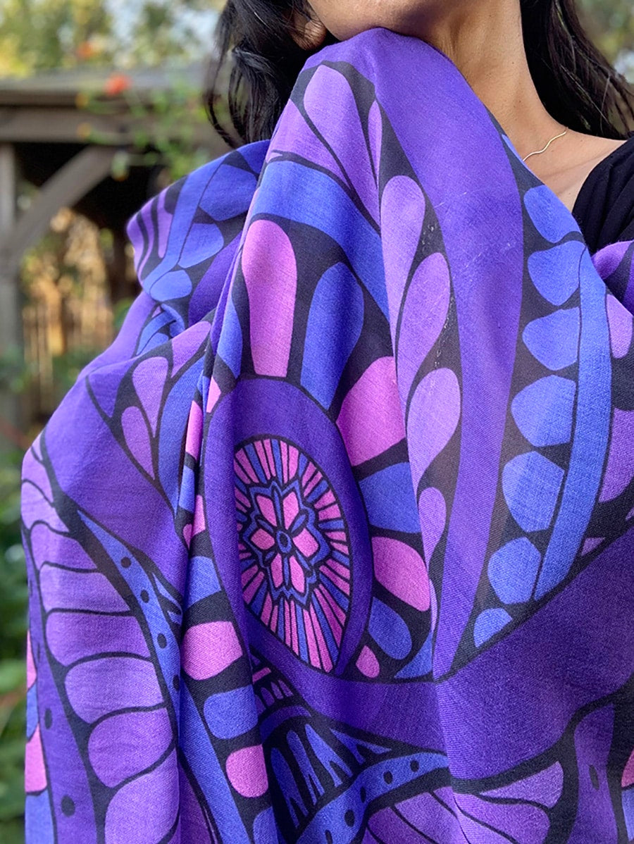 SCARF-I am Abundant-indigo-purple-blue