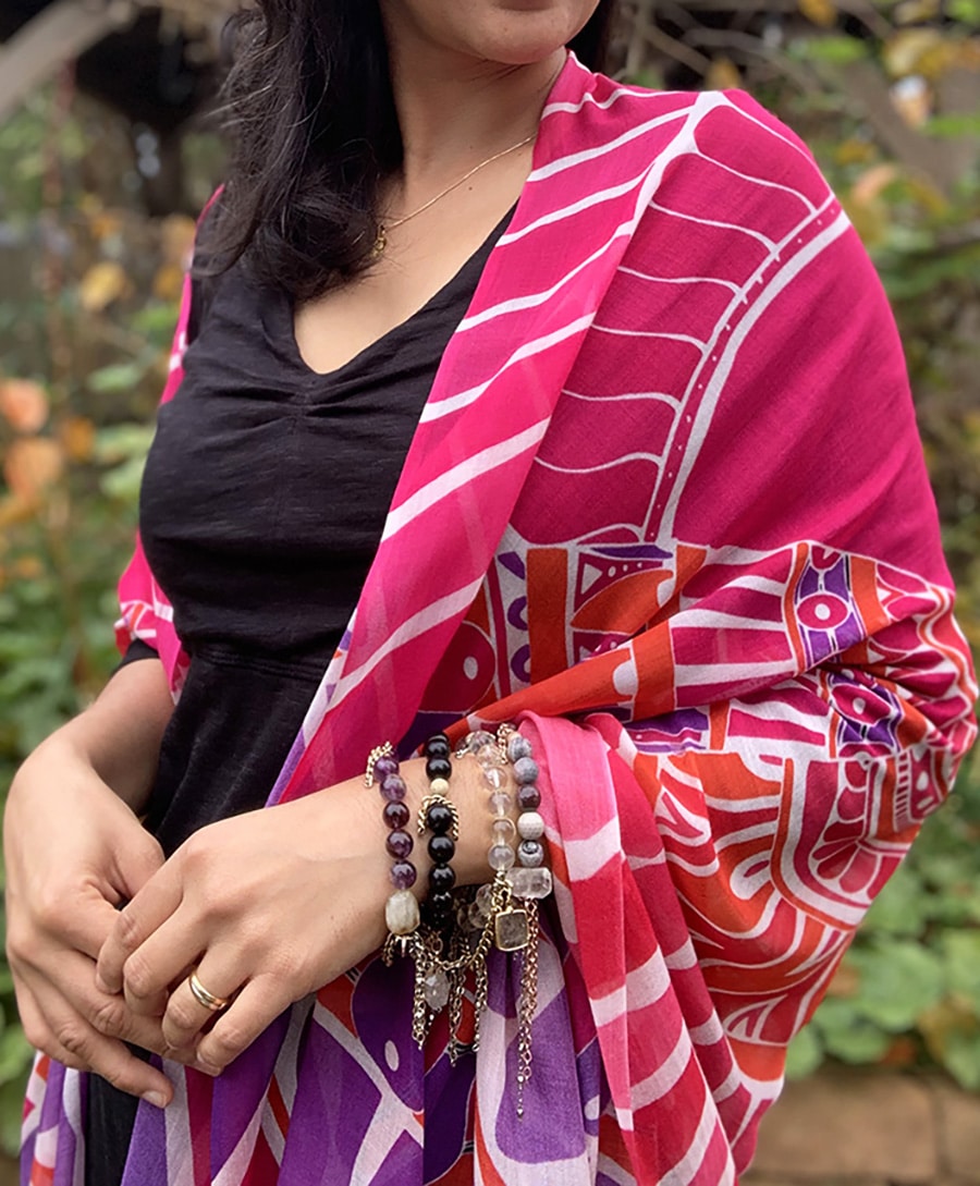 SCARF-I am Creative-pink-purple