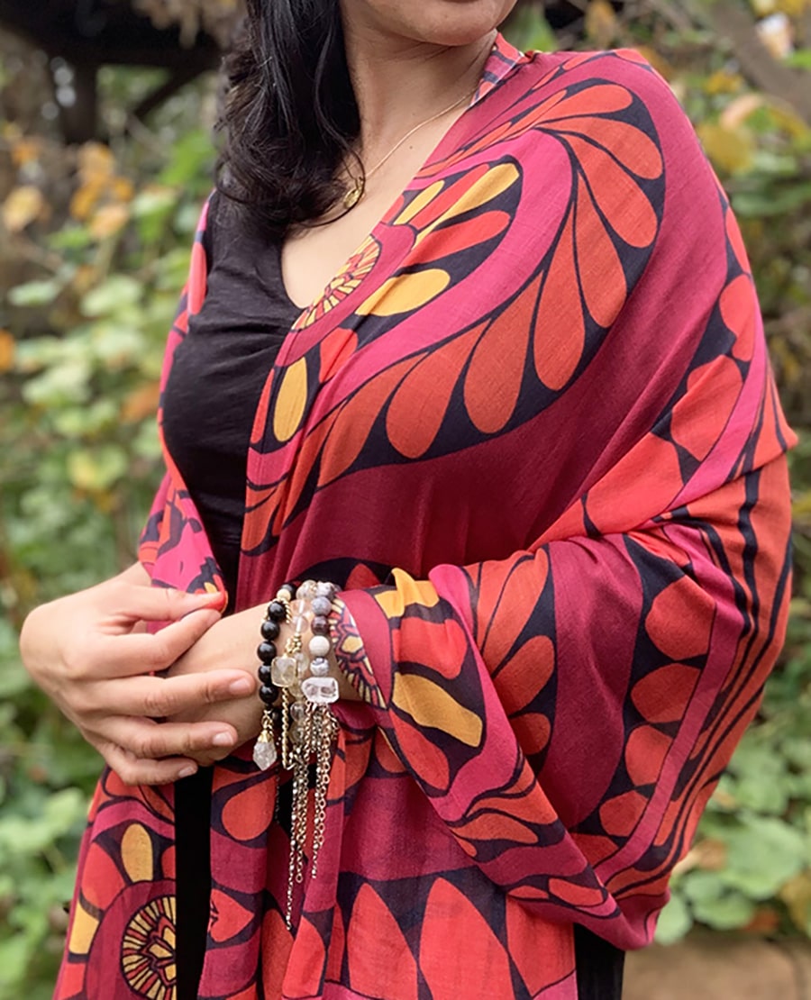 SCARF-I am Abundant-burgundy-orange