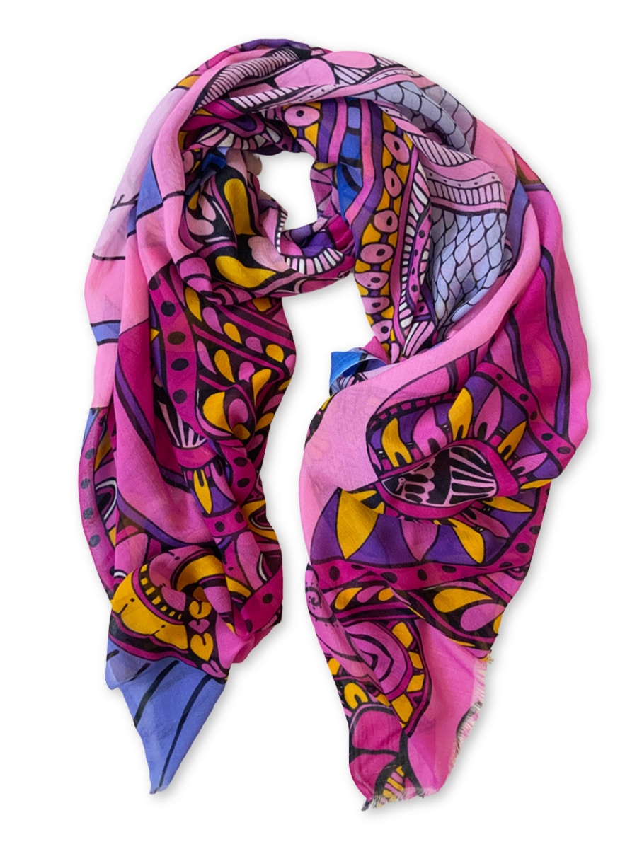 SCARF-ABUNDANCE-fish-pattern-pink-purple-yellow