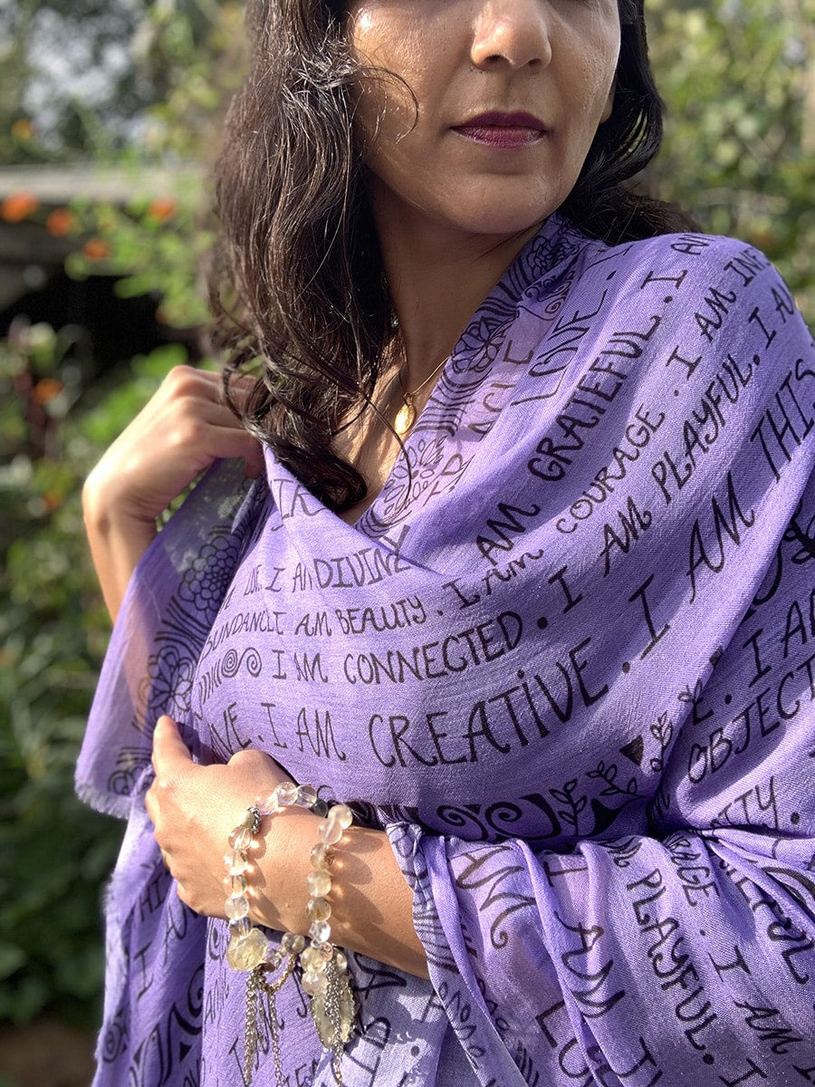 SCARF-I AM-mantra-blue-9