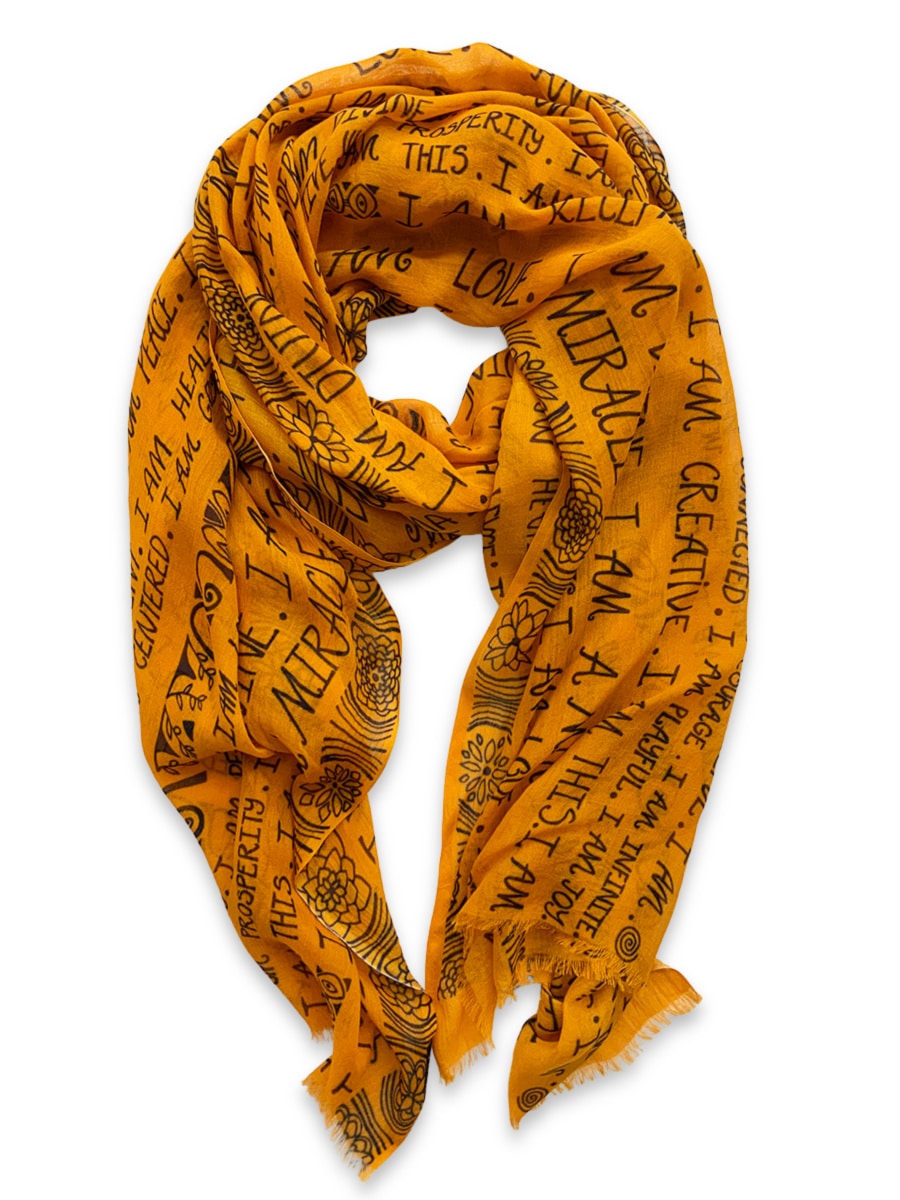 SCARF-I AM-mantra-gold-24
