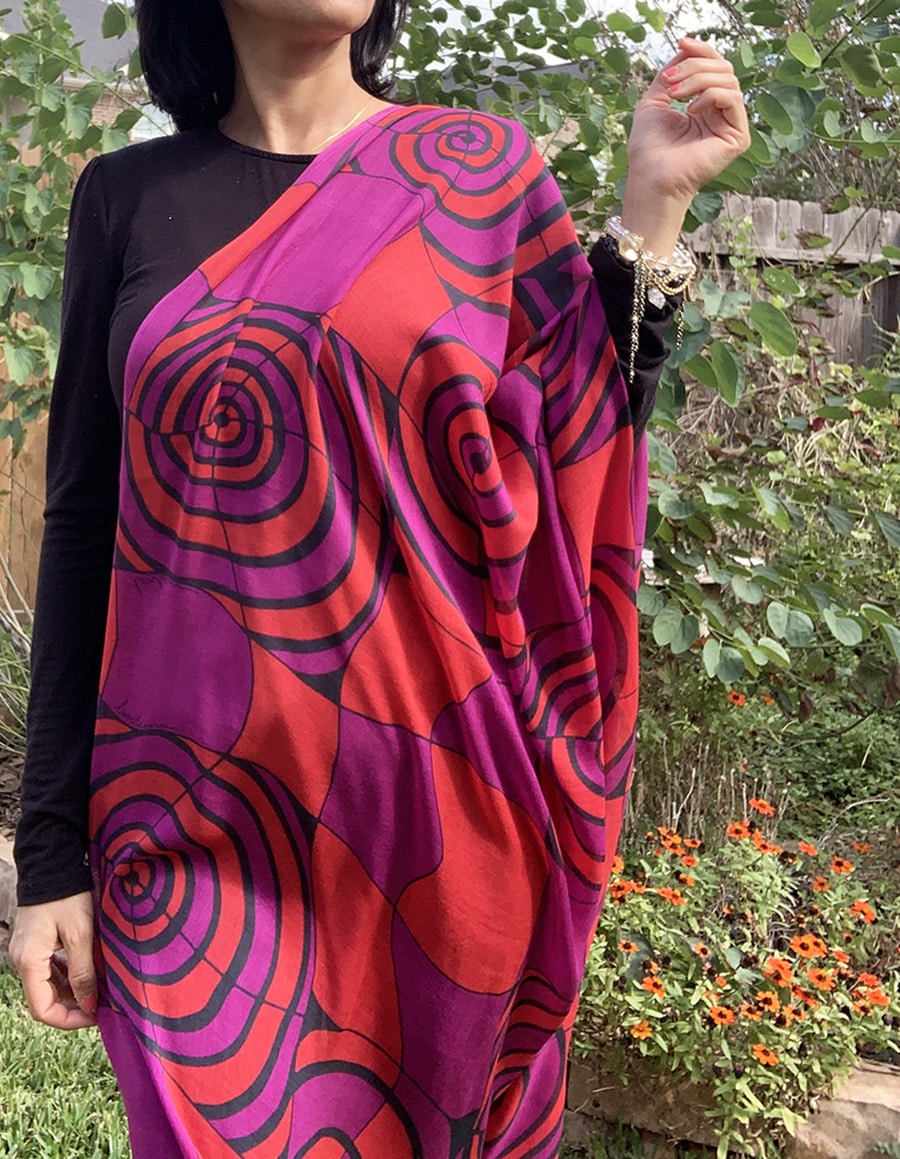 spiral scarf purple red