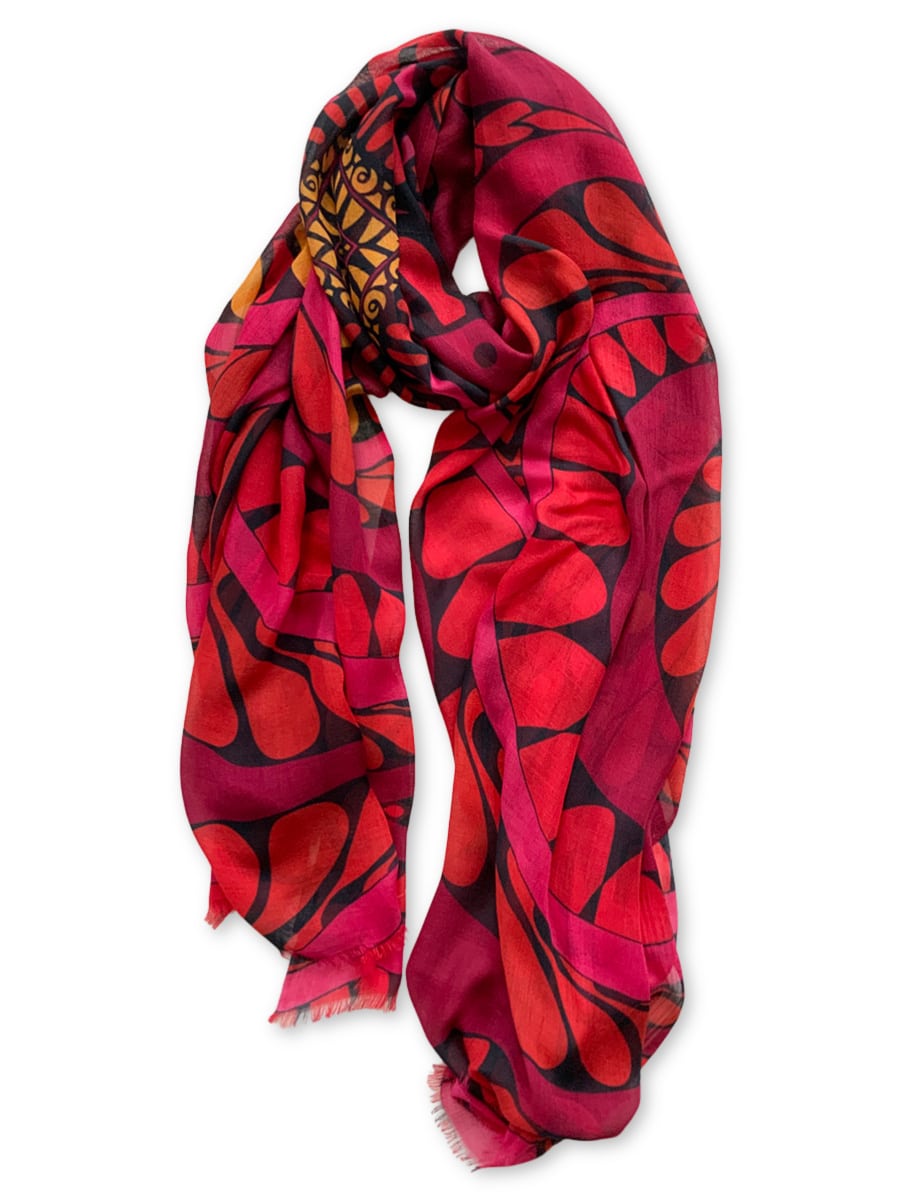 SCARF-I am Abundant-burgundy-orange