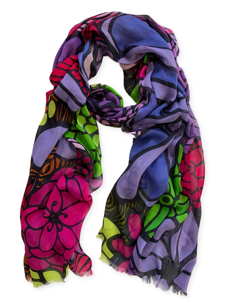 Scarves-bloom-flowers-purple-pink-blue