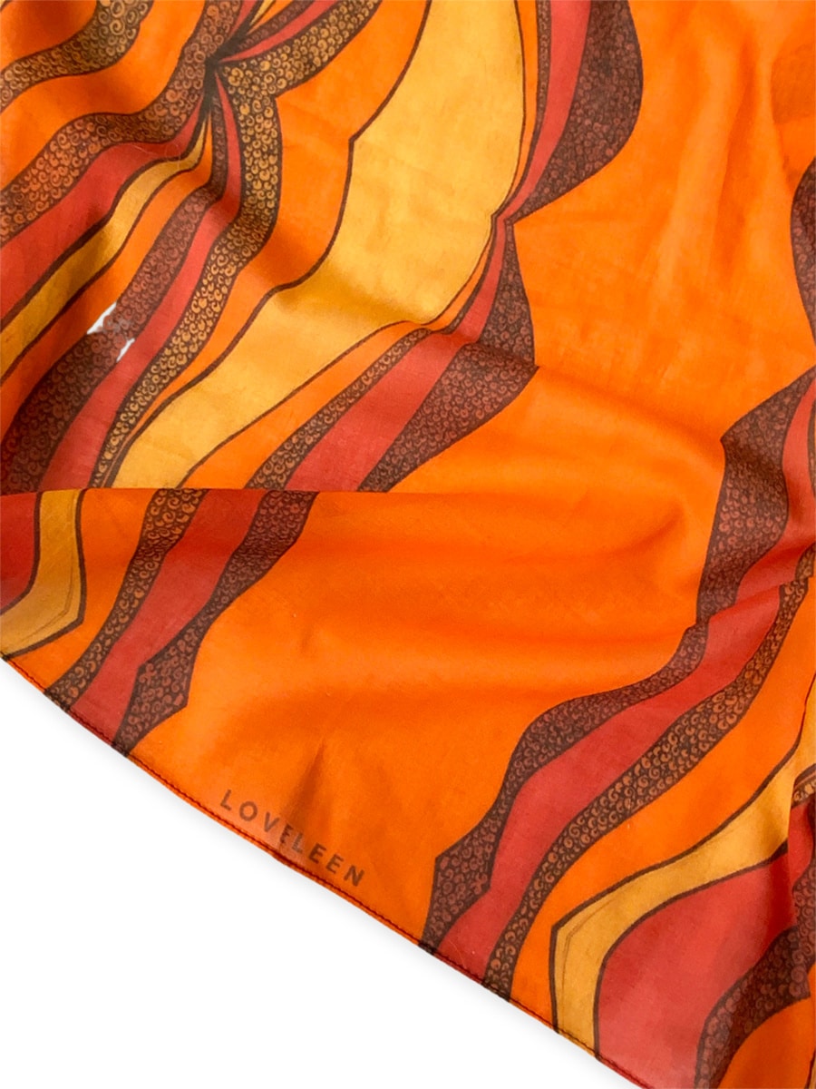 square sunset orange bandana