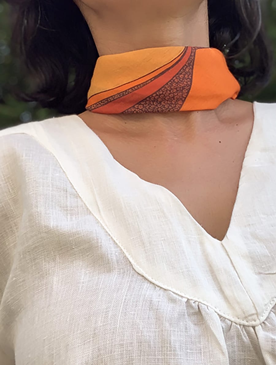square sunset orange bandana