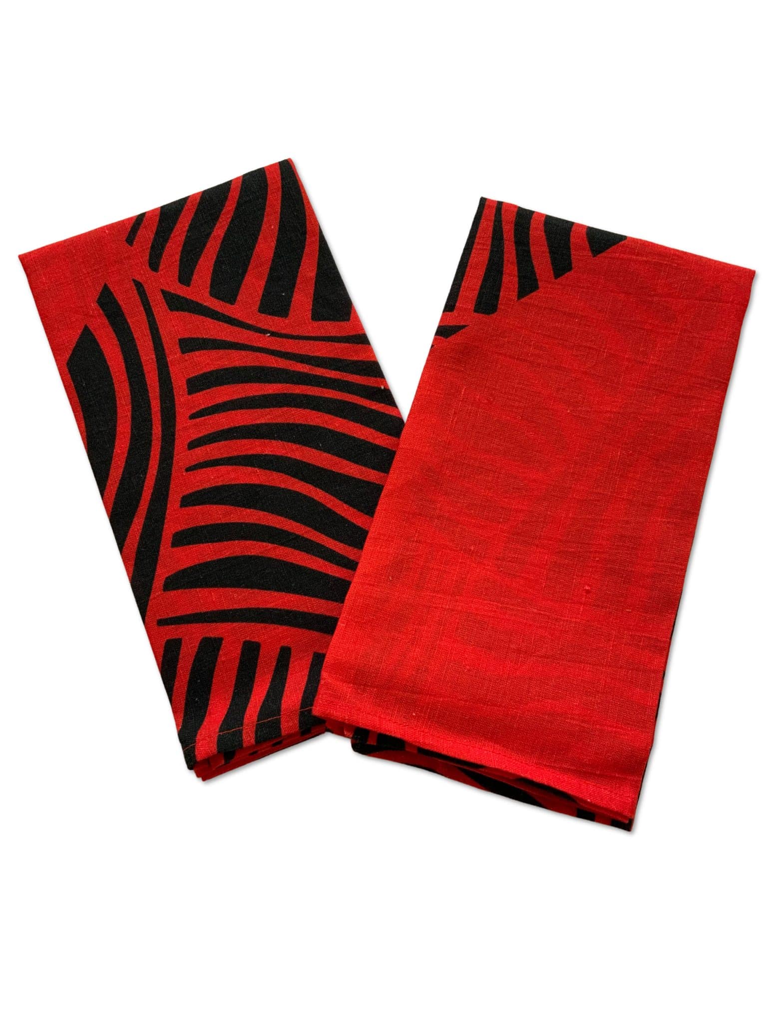 Table napkins-lines-red