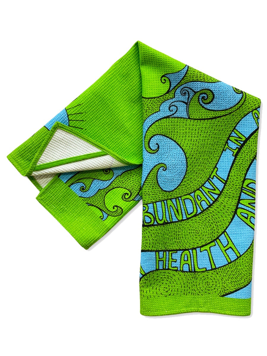 Tea-towel-abundance-waffle-blue-green