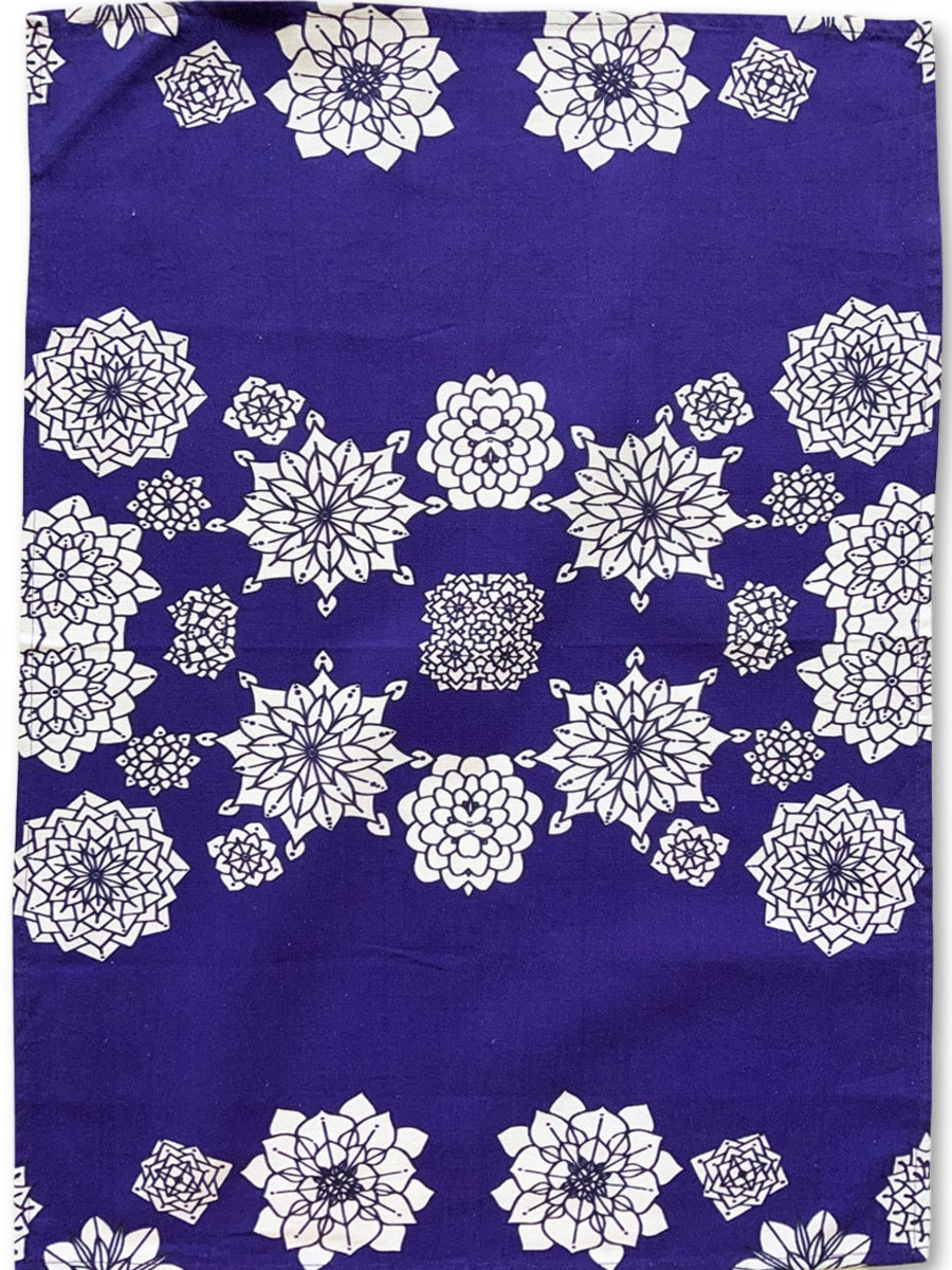 Tea-towel-flower-blue-plain