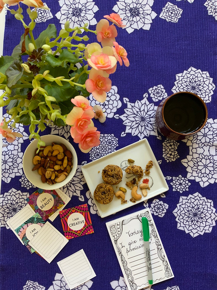 Tea-towel-flower-blue-waffle