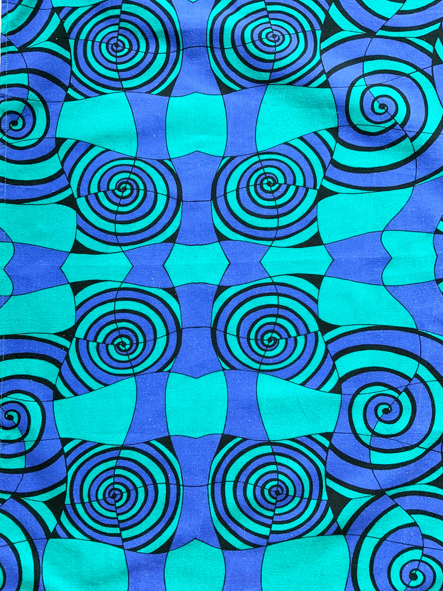 Tea towels-spirals-bluegreen-plain