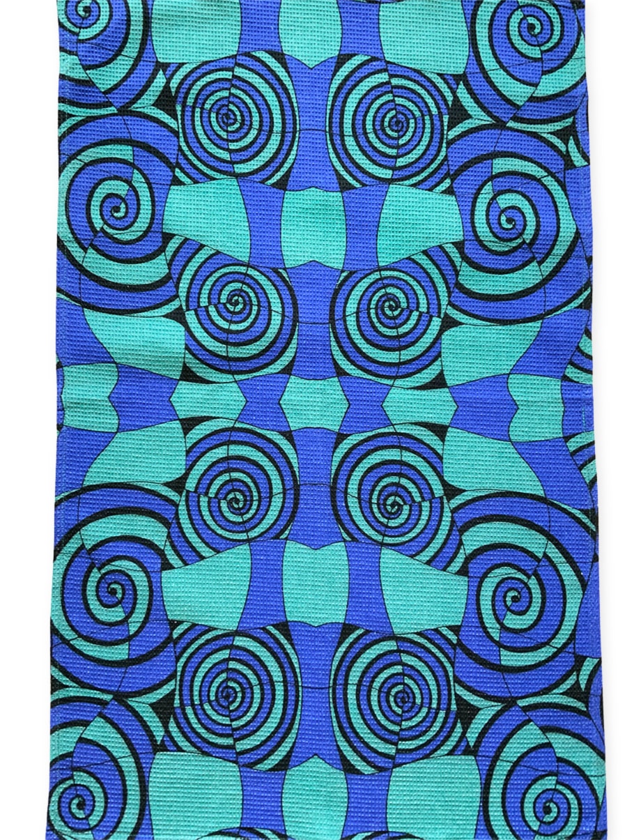 Tea towels-spirals-bluegreen-waffle