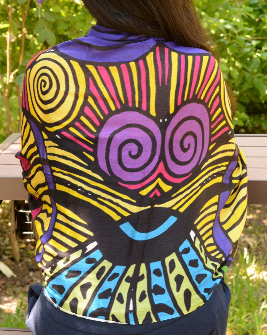 express myself freely modal scarf-pink-yellow